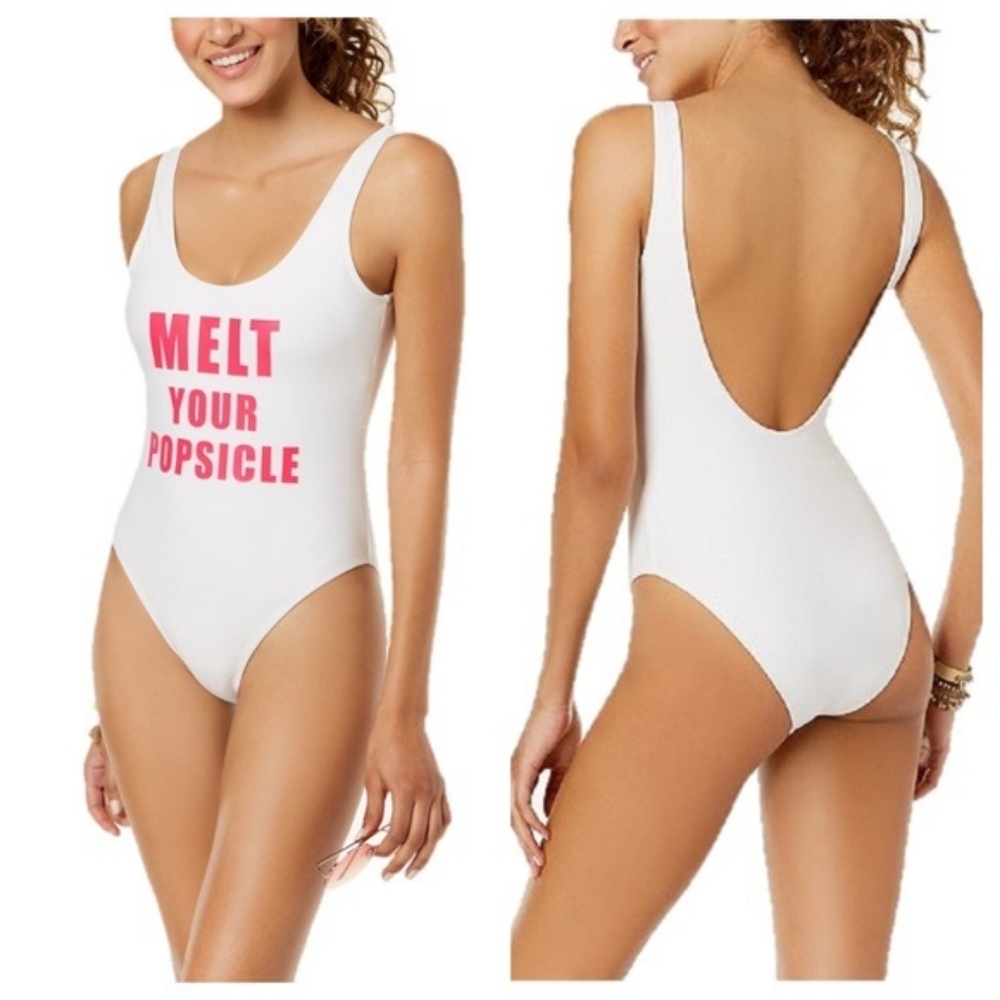 NWT California Waves Melt Your Popsicle Graphic One Piece Swimsuit Size Small